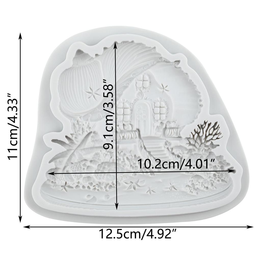 Shell House Silicone Mold Conch House Fondant Molds Cake Decorating Tools Theme Cake Dessert Decorated Chocolate Candy Mold