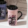 Cool Little Rabbit with Lid Spoon Ceramic Cup Cute High Value Mug Creative Personality Water Cup Girls Gift Cup