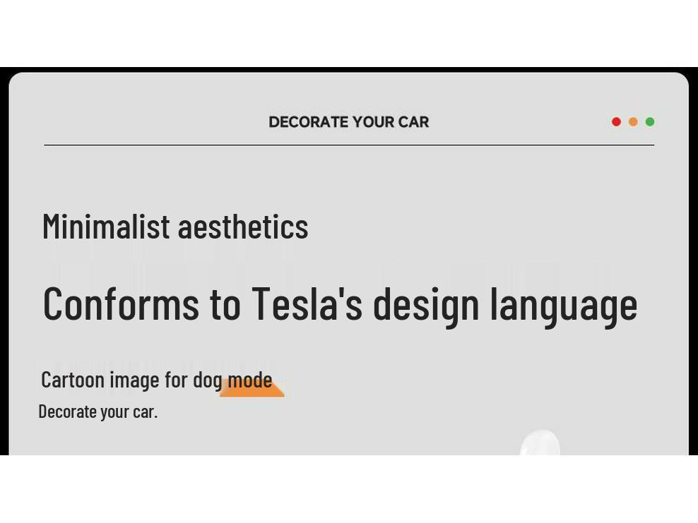 Tesla Model Y/3 Skärmprydnad: Hundläge Bil Docka Interiördekoration.