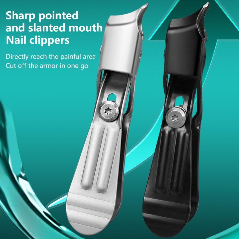 Large Opening Nail Clipper With Slanted Tip High-End Original Anti Splash Single Armor Groove Nail Clipper Thick Toenail Pliers