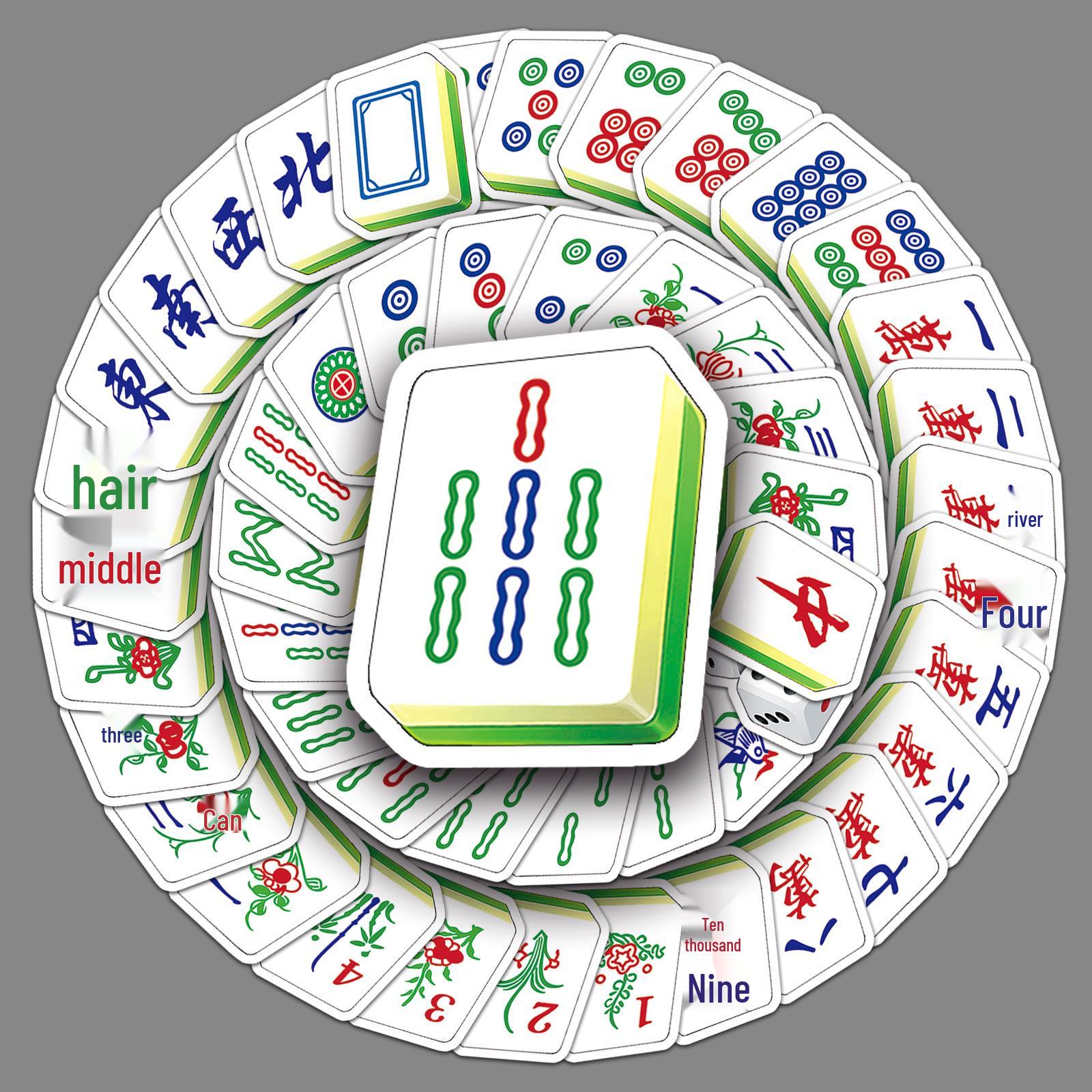 

145-Piece Mahjong Sticker Set: Creative Chinese Style for Decorating Cups, Suitcases, Phones, & More