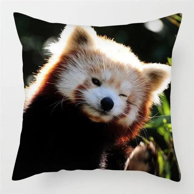 

Милые животные наволочка енот дикая природа напечатаны для дома кровать стул декоративные подушки чехлы украшения отеля. 40x40cm