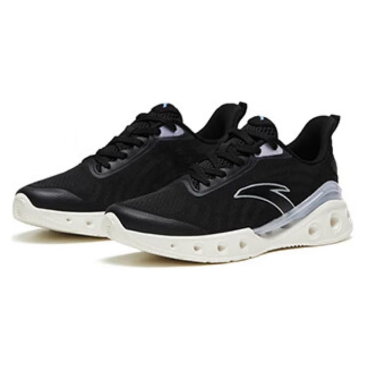 Anta Cushioning Slip Resistant Low top Running Shoes Women's Black White 122325520-6