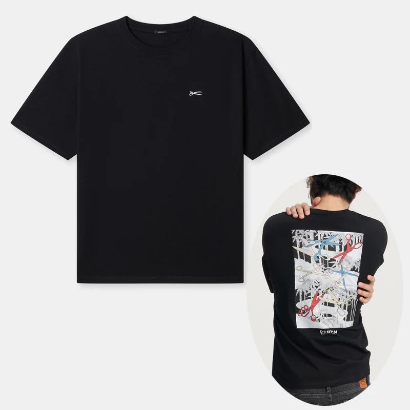 2024 Nowe Lato Nowy Nadruk DENHAM 100% Bawełna T-shirt Męski Klasyczna Moda Bawełniany Oversize Top Lato Harajuku O-Neck T-shirt