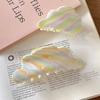 Rainbow Stripe Shark Clip Stripe Rainbow Hair Clip Personality Cloud Acetic Hair Claw  Party