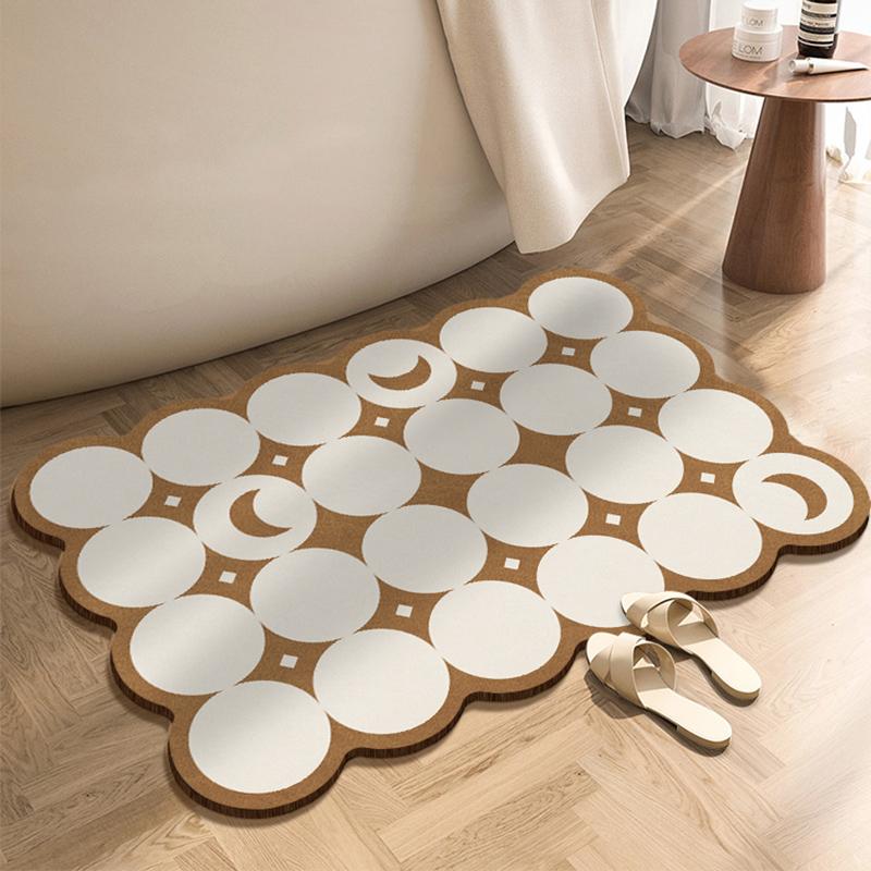 Ins Style Diotomite Bath Floor Mat Absorbent Bathroom Carpet Anti Slip Quick Dry Rugs Shower Toilet Pad Doormat Washable