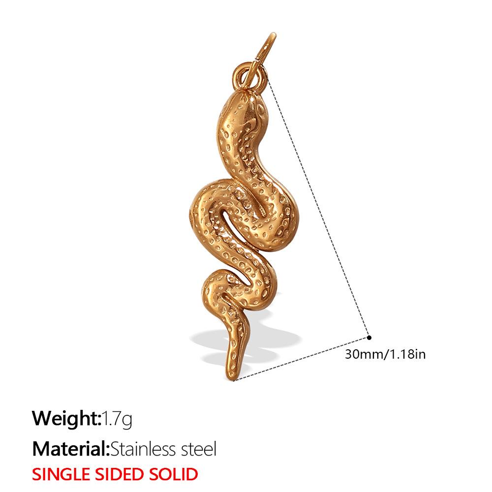 Hot Sale Round Pendant Stainless Steel Plated 18K Gold Snake Crystal Design Necklace Bracelet Accessories