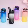 Bottiglia d'acqua sportiva da 600 ml con indicatore orario, tazza a colori sfumati, tazza a prova di perdite, borraccia motivazionale, sport all'aria aperta, fitness