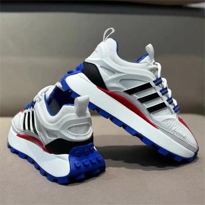 Farblich passende Sport- und Freizeitschuhe für Herren, ultraleichtes, atmungsaktives Mesh, All-Match-Persönlichkeits-Papa-Schuhe, Schnürschuhe mit dicker Sohle