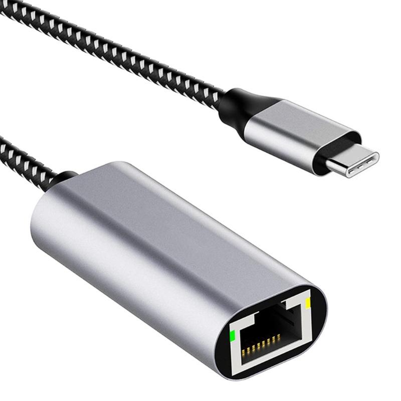 USB C Ethernet Adapter Type C To RJ45 Gigabit Ethernet Networking Wire Adapter Networking Connector for Notebook PC