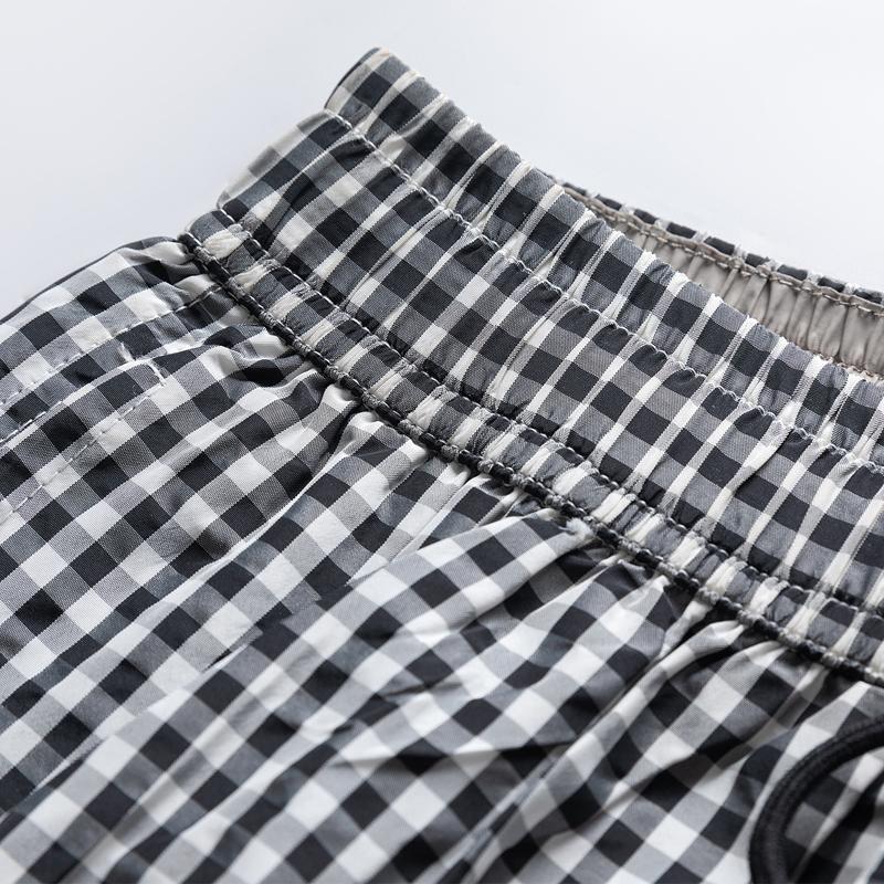 Men's Gingham Casual Shorts – Elastic Drawstring Waist Pocket Shorts for Summer Daily & Streetwear