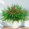 Simulated Pine Branch Faux Greenery Foliage Artificial Pine Sprig with Pine Cones Red Berries for DIY Wreath Home Vases Christmas Winter Parties