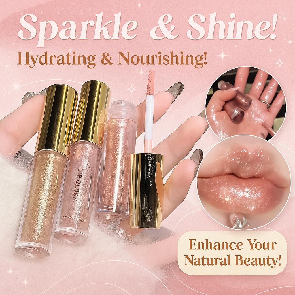 Funkelnder Lippenbalsam, schimmernder farbiger Lipgloss, feuchtigkeitsspendendes Lipgloss aus Glas, pflegend und hydratisierend zur Betonung der Lippenfarbe