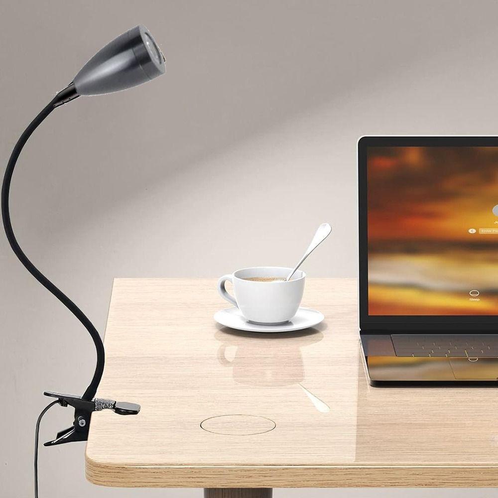 Flexible Gooseneck Book Light Metal Clamp Spotlight Reading Light LED Desk Lamp  Headboards