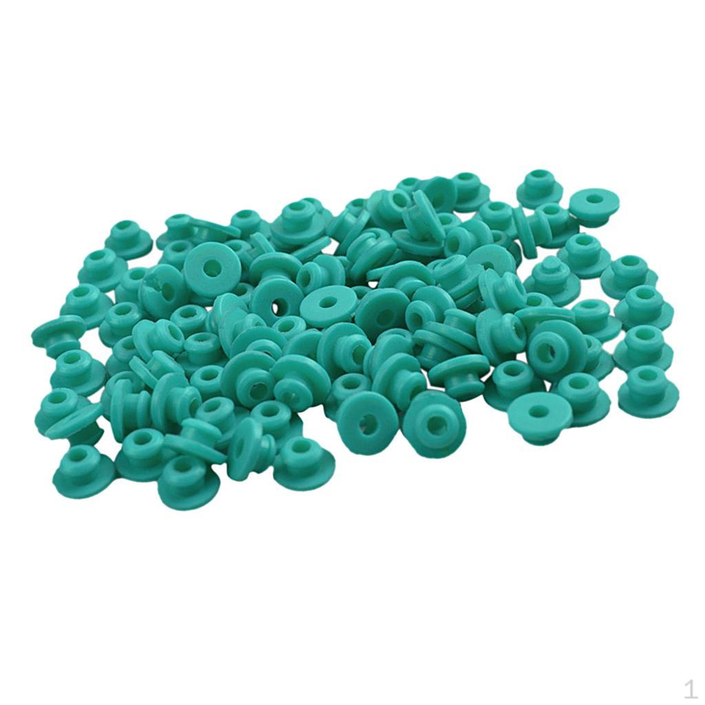 

100 Pcs Professional Machine Rubber Grommets Nipples зелений