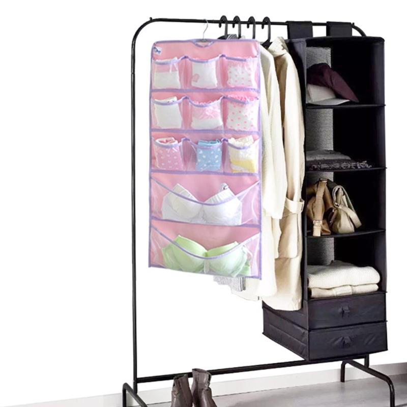 Closet Hanging Organizer for Bra Underwear Underpants Socks Hanging Bra Organizer Wardrobe Hanging Storage Bag