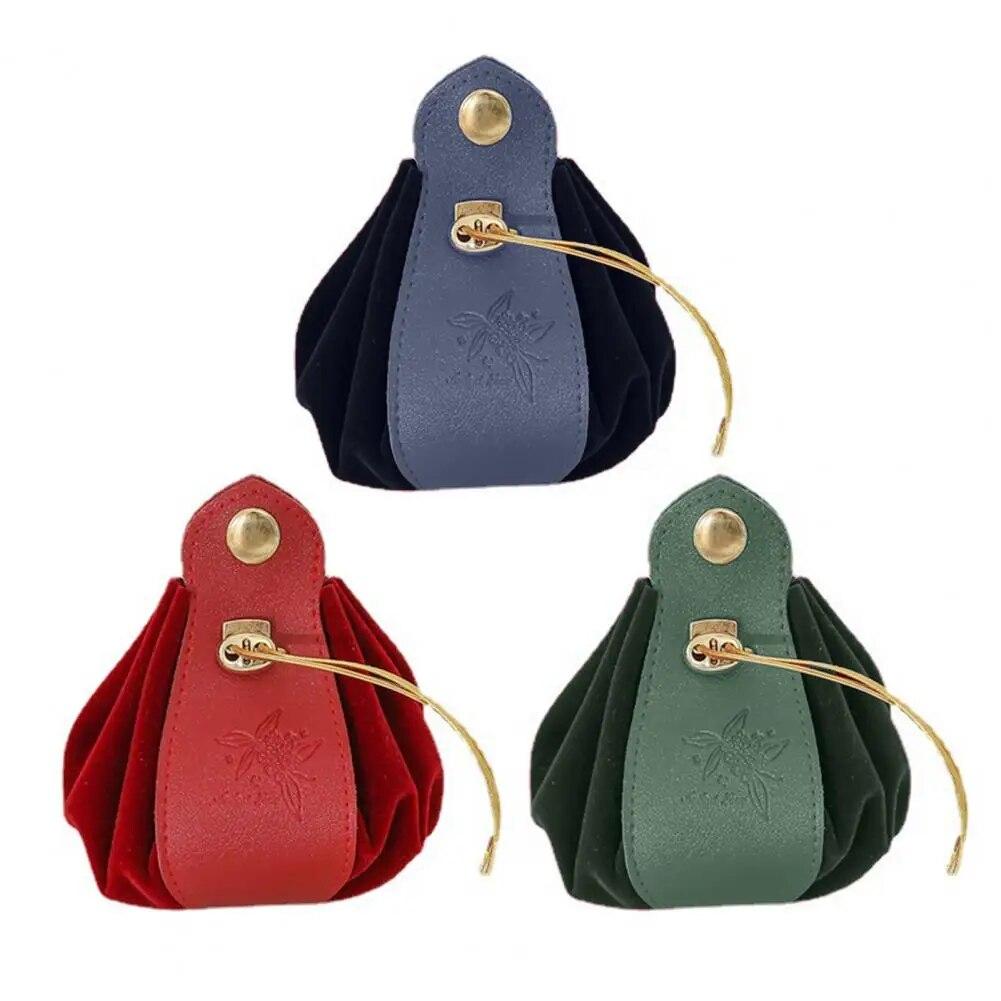 Gift Bag Drawstring Flannelette Texture Buckle Closure Portable Decor Gift Giving Widely Used Faux Leather Party Candy Pouch Wed
