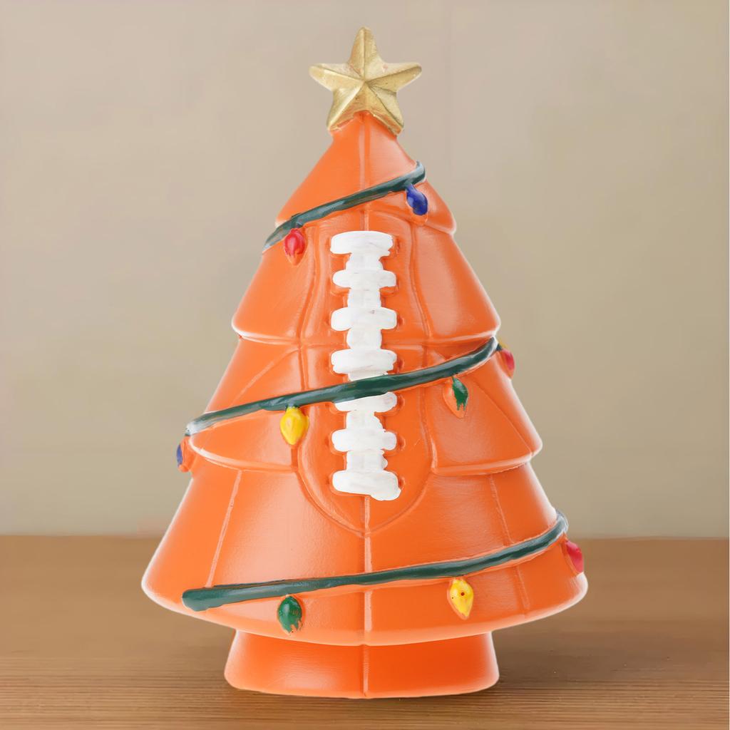 Illuminated Soccer Christmas Tree with Colorful LED  Light Resin Holiday Tree Decoration for Mantels Desktop Display