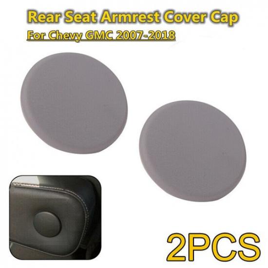 2x Armrest Cap Cover FOR 07-18 Chevy GMC Left & Right Rear Seat Handle Trim Gray