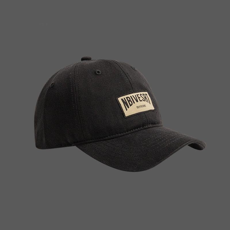 Four Seasons Casual Peaked Hat Men's Big Head Circumference Soft Top Patch Retro Hat Autumn and Winter Versatile Baseball Cap Tide