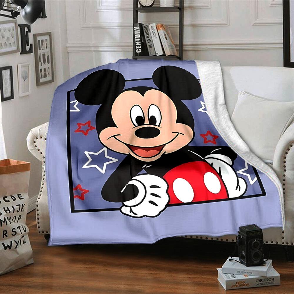 Mickey Mouse Adventure Flannel Blanket Super Soft Warm Cozy Blanket For Sofa Bed Office Travel Allseason Home Decor Gift