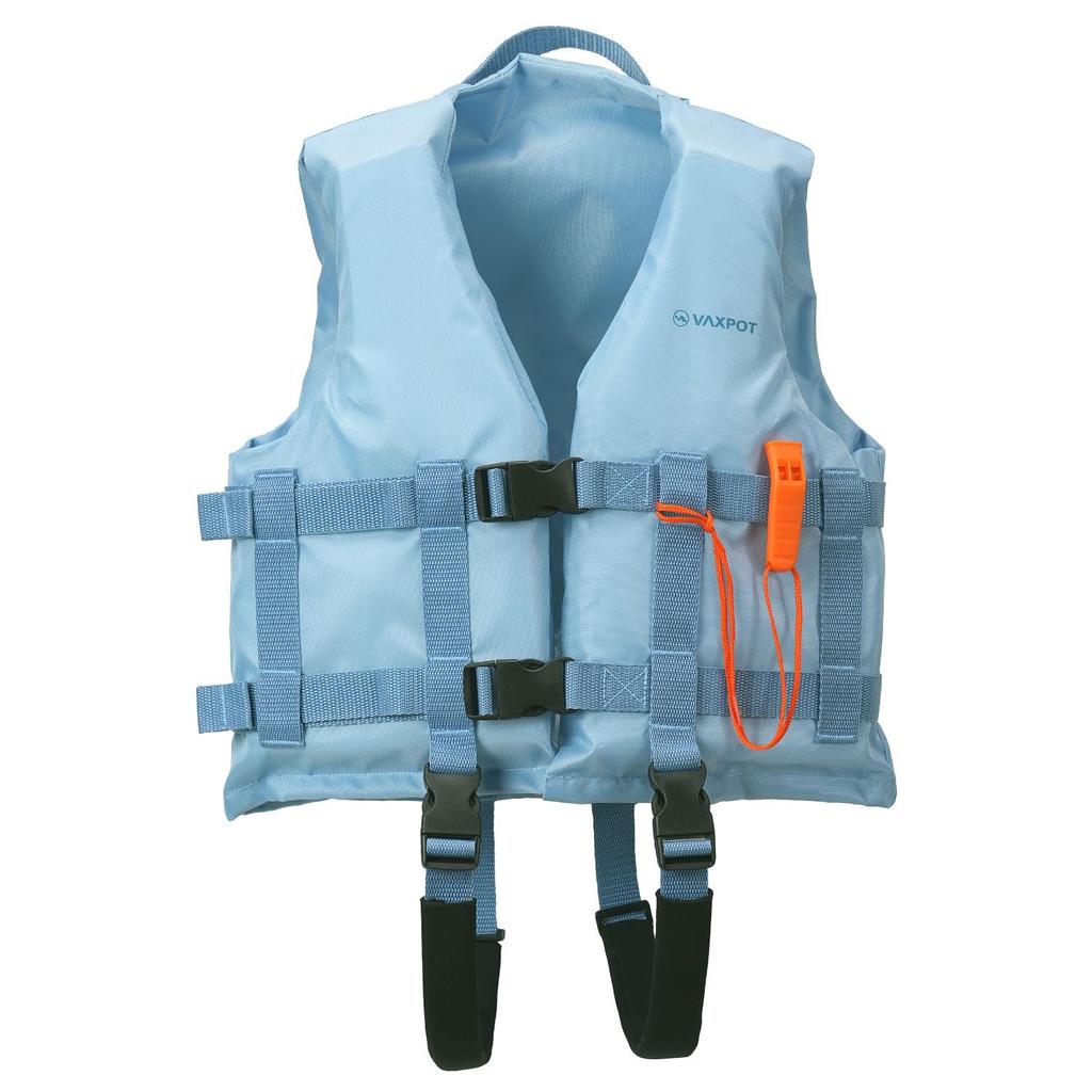 VAXPOT Kids' Floating Vest, Snorkeling Vest, Life Jacket with Foldable Crotch Belt Cover, VA-5251 BLU, 150cm