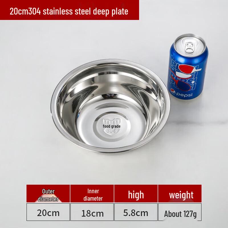 NHZHIW 304 Stainless Steel Round Soup Bowl