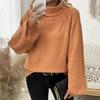 Vintage Floral Half High Neck Princess Sleeve Sweater - Autumn/Winter Women's Fashion