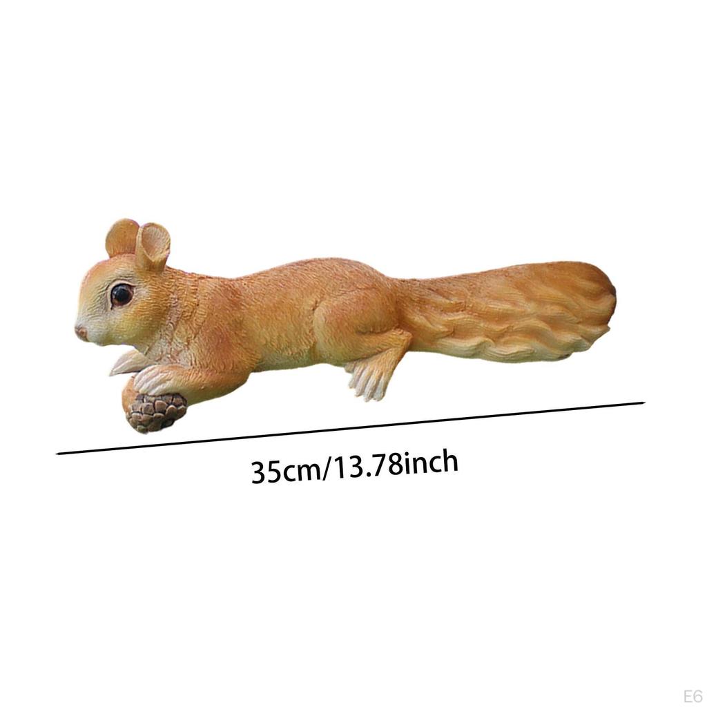 Squirrel Statue Figurine Resin Animal Ornament Garden Accessory Creative Hanging Easy to Install