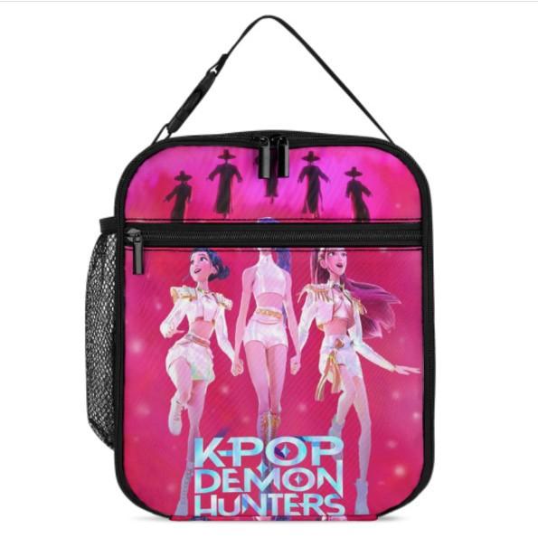 Elementary School Student Card Kpop Demon Hunter Thermal Insulation Bag Portable Outdoor Picnic Bag Children'S Lunch Box Bag Lunch Bag
