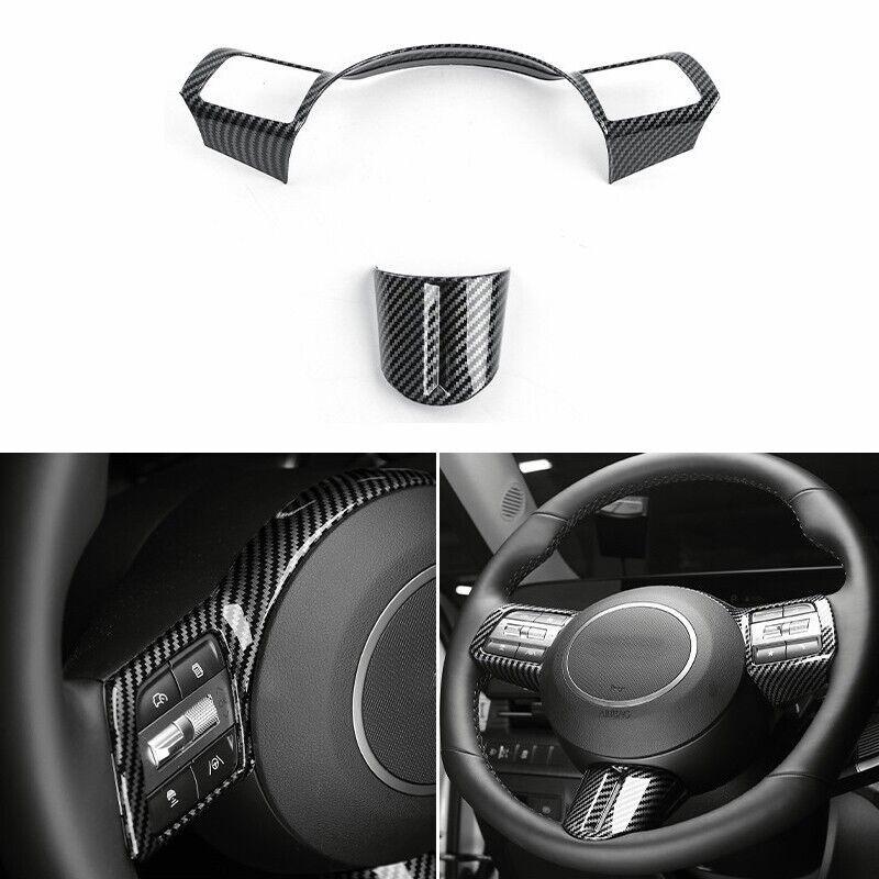 For Hyundai Santa Cruz 2025 2026 Accessories Car Steering Wheel Button Keys Trim ABS Carbon Fiber Interior Styling Sticker ABS Carbon 2pcs