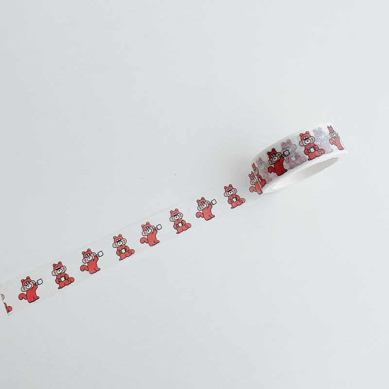5m Washi Tape Korean Ins Style Charlie Cute Brown Bear Dog Decorative Paper Tape for Journaling Scrapbooking