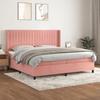 3132824 vidaXL Divan Bed with Mattress Pink 200x200 Cm Velvet