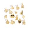 CARLIDANA Halloween Fun Party Accessories Charm Stainless Steel Pumpkin Skull Ghost Gold Plated Hat Titanium Steel Pendant