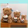 Cute Cartoon Chef Teddy Bear Holding Cake Plush Toy Doll For Bedroom Decor And Play
