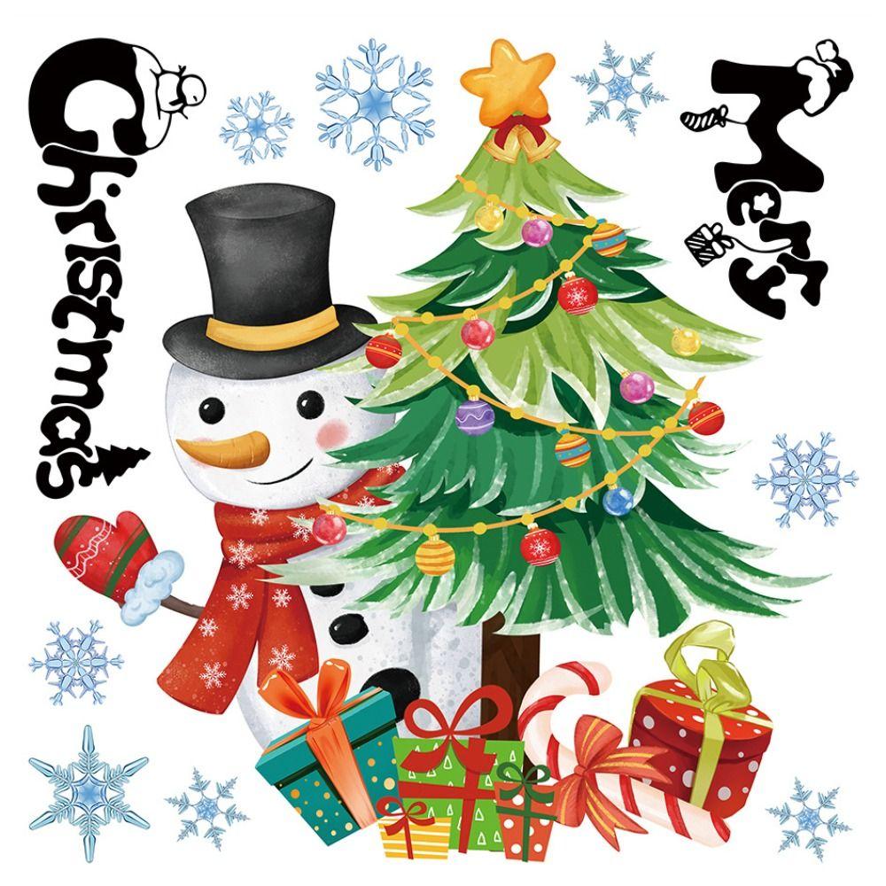 

Xmas Tree Xmas Toilet Stickers Removable Snowman Decoration Mural Christmas Tree Sticker Toilet 3