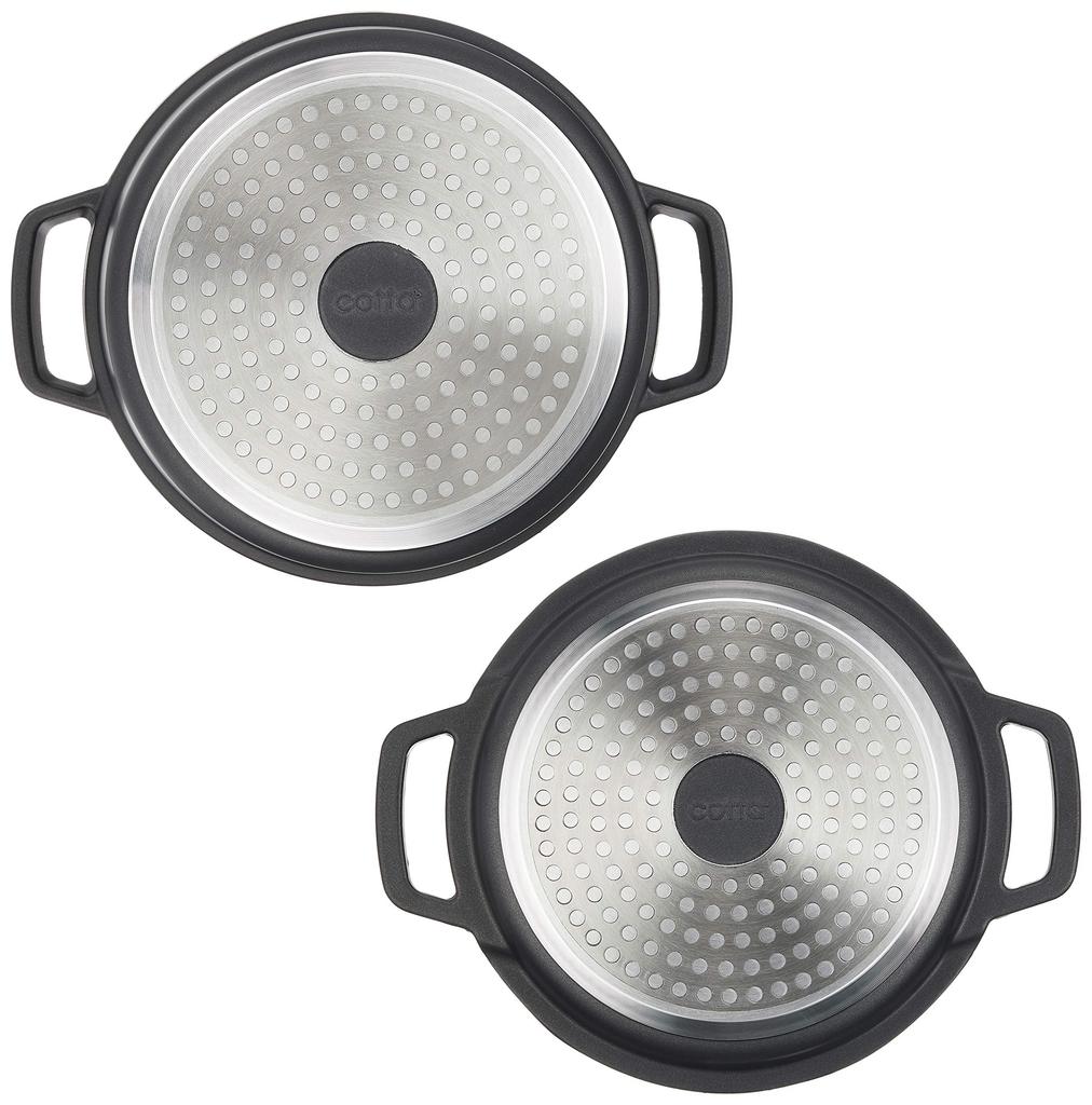 Cotta Waterless Cooking 92081 Pot, Silver, Diameter 20cm, Height 9.5cm, Lid 3cm,