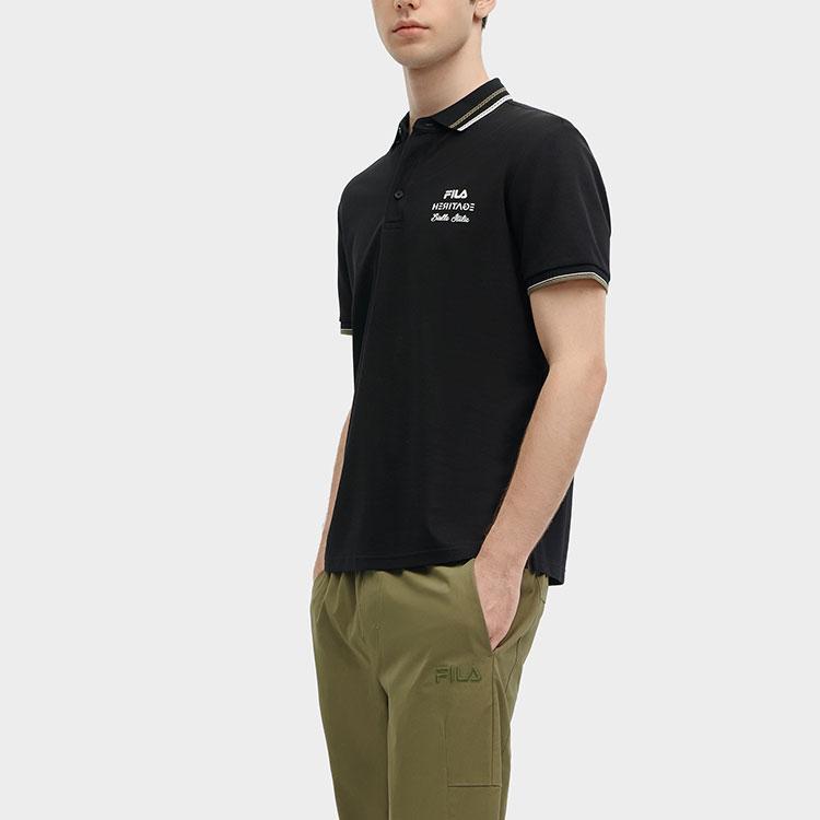 New FILA Polo Shirt Men's Jet Black F11M418105F-BK