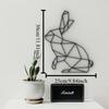 Geometric Animal Wall Art Metal Rabbit Sculpture Home Decor Bunny Figurine Hanging Statue