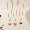 Niche Women'S Pearl Love Pendant Necklace Colored Zircon Temperament Diamond-Set Heart-Shaped Cold Wind