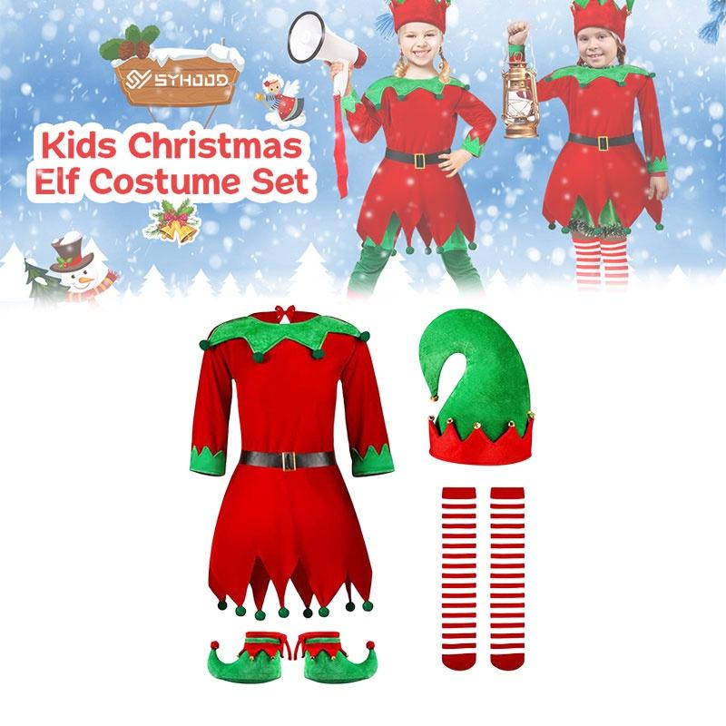Children's Christmas Outfit Boys And Girls Santa Claus Suit Red Long Sleeve