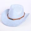 Popolare cappello western da cowboy in camoscio classico europeo e americano moda uomo e donna cappello da cowboy a forma di cuore di pesca stile LO