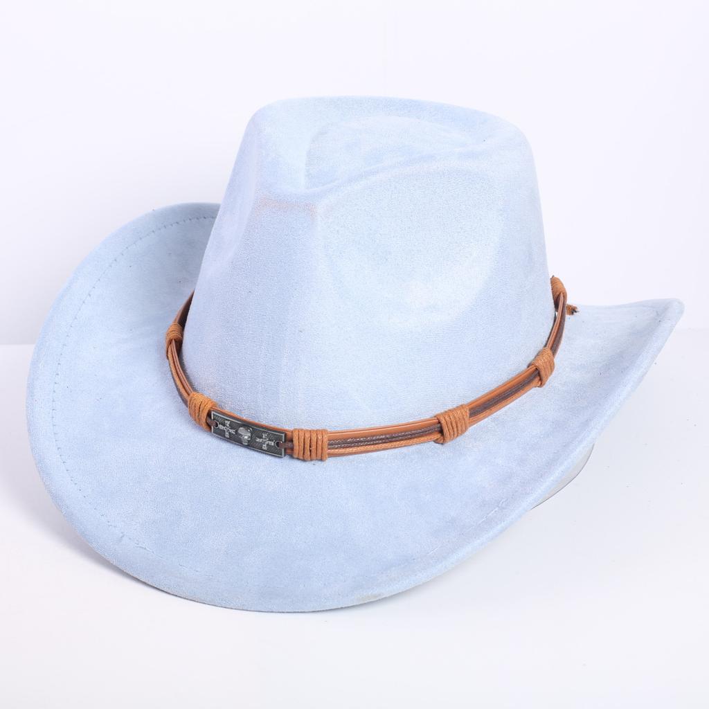 Popolare cappello western da cowboy in camoscio classico europeo e americano moda uomo e donna cappello da cowboy a forma di cuore di pesca stile LO