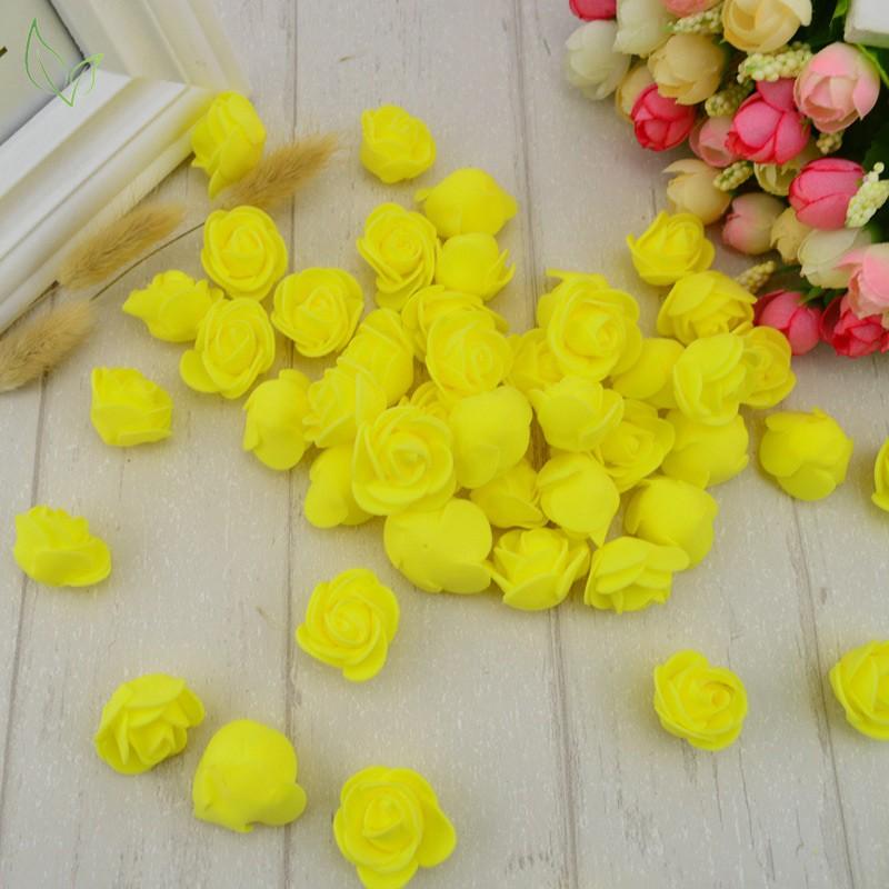 50PCS PE Foam Fake Flower Roses Head Artificial Flowers Cheap Wedding Decoration for Scrapbooking Gift Box Diy Wreath Multi-Use