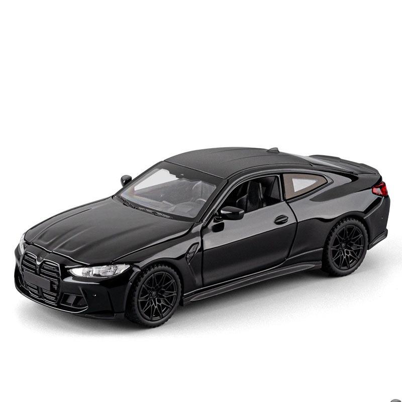 1:32 M4 Sports Car Model Toy Simulation Alloy Diecast Doors Opened Sound Light Shock Absorption Vehicle Models Ornaments Gift