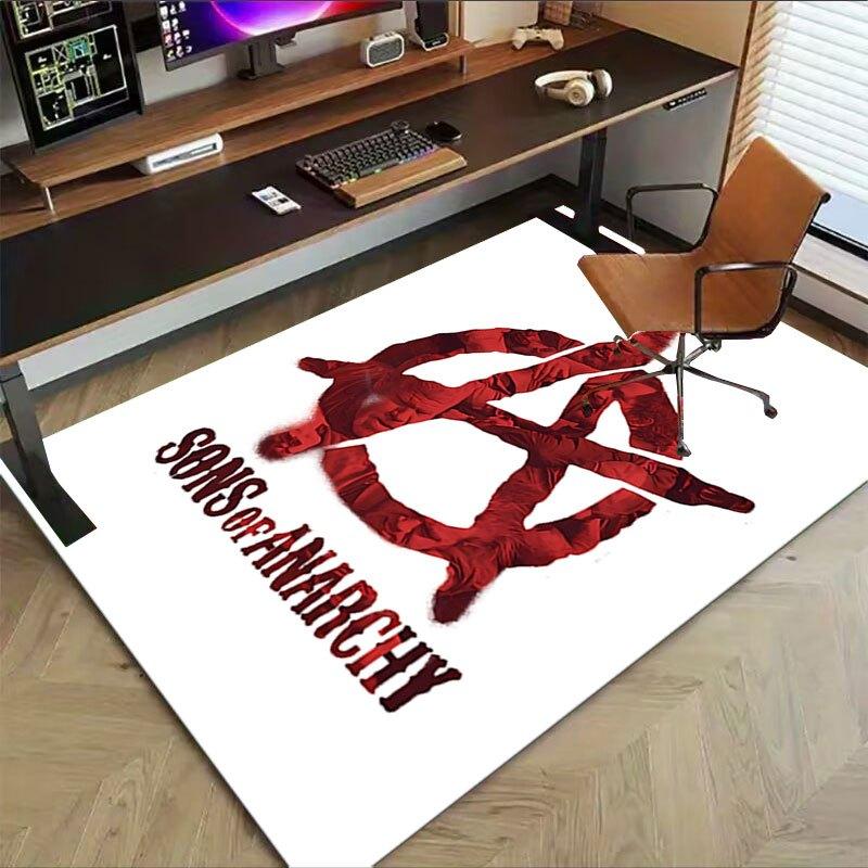 1pc Sons of Anarchy themed Office Carpet Chair Mats - durable polyester rug for home theater, office, dorm room decor - tA63