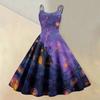 Women's Casual Sleeveless Off Shoulder Dress with Print for Party and Festive Wear