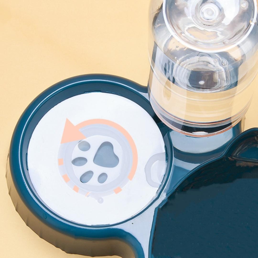 

Тройные миски для кошек, наклон 15°, миски для подачи воды 3-в-1, двойные миски для кошек с автоматической миской для бутылочки с водой, посуда для кормления кошек серый