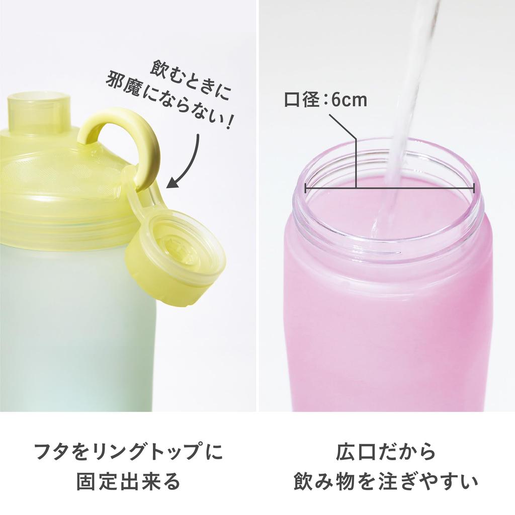 CB Japan OURAL Water Bottle 740, Direct-Drink Tritan Bottle, Pink and Purple, 740ml, Cold Water Only, SANTECO