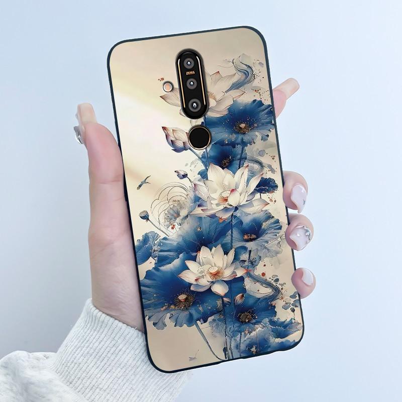 Casing For Nokia 8.1 Plus/Nokia X71 Aesthetic Luxury Cute Cool Boys Girls Soft silicone Phone Case Back Cover Black Matte Shell